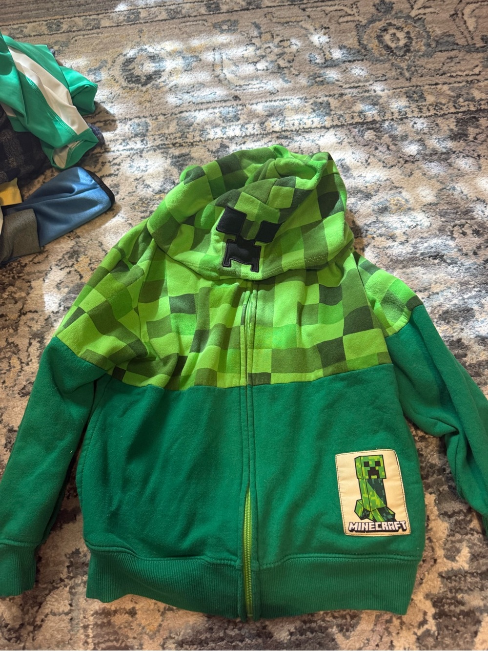 Kids' Green Creeper Hoodie Jacket